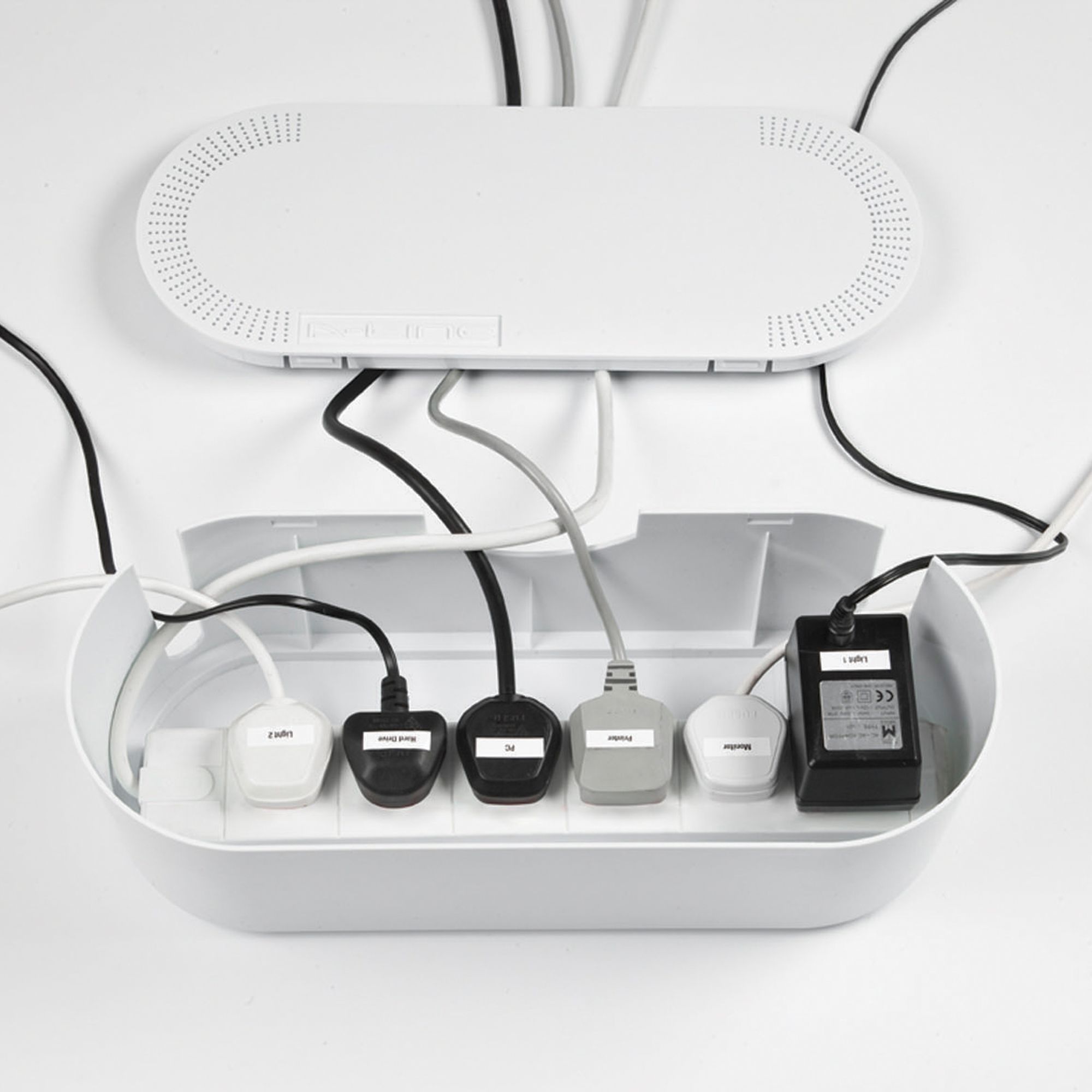 D-Line Large White Cable tidy unit