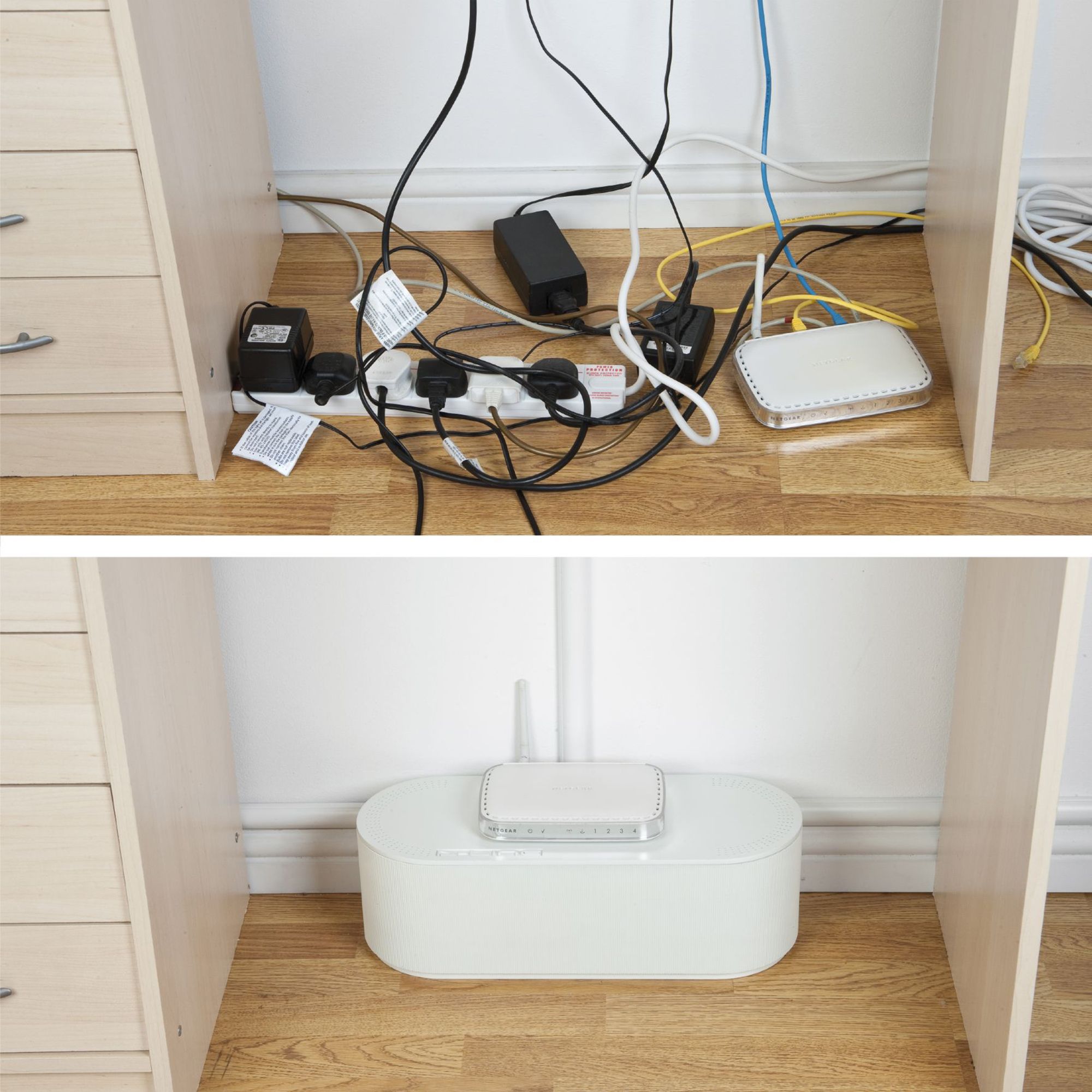 D-Line Large White Cable tidy unit