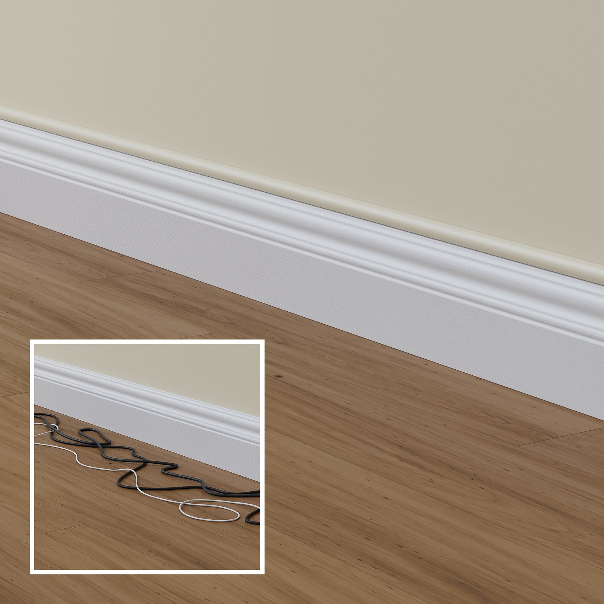 D Line Magnolia Semi-circle Decorative trunking (D)20mm