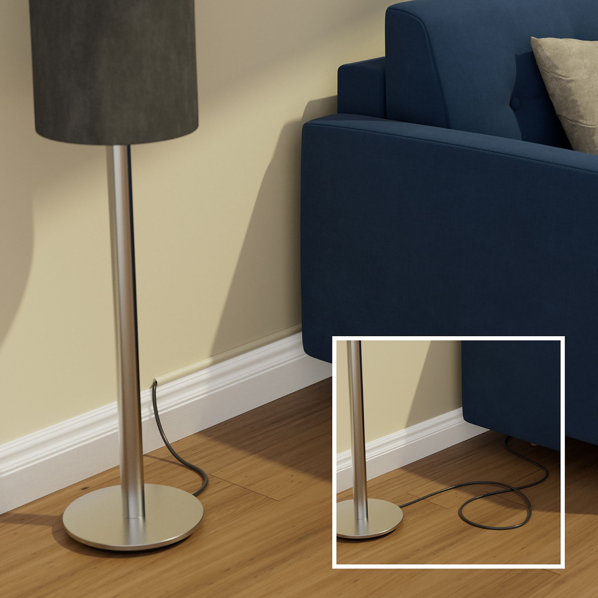 D Line Magnolia Semi-circle Decorative trunking (D)20mm
