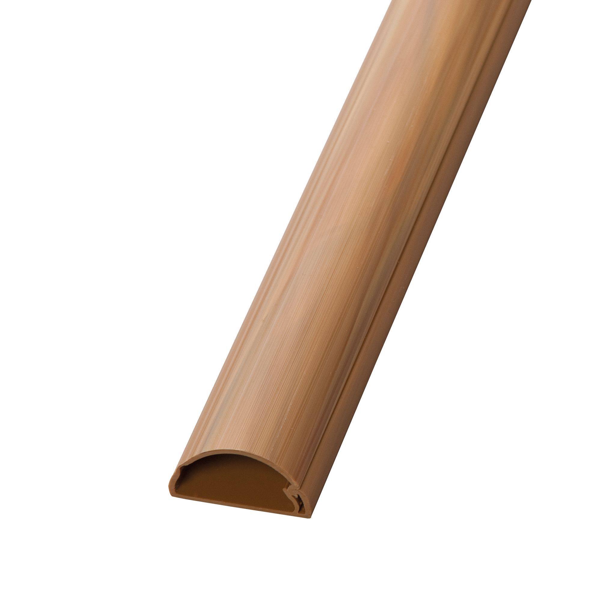 D-Line Oak effect Semi-circle Trunking length,(W)30mm (L)2m (H)15mm