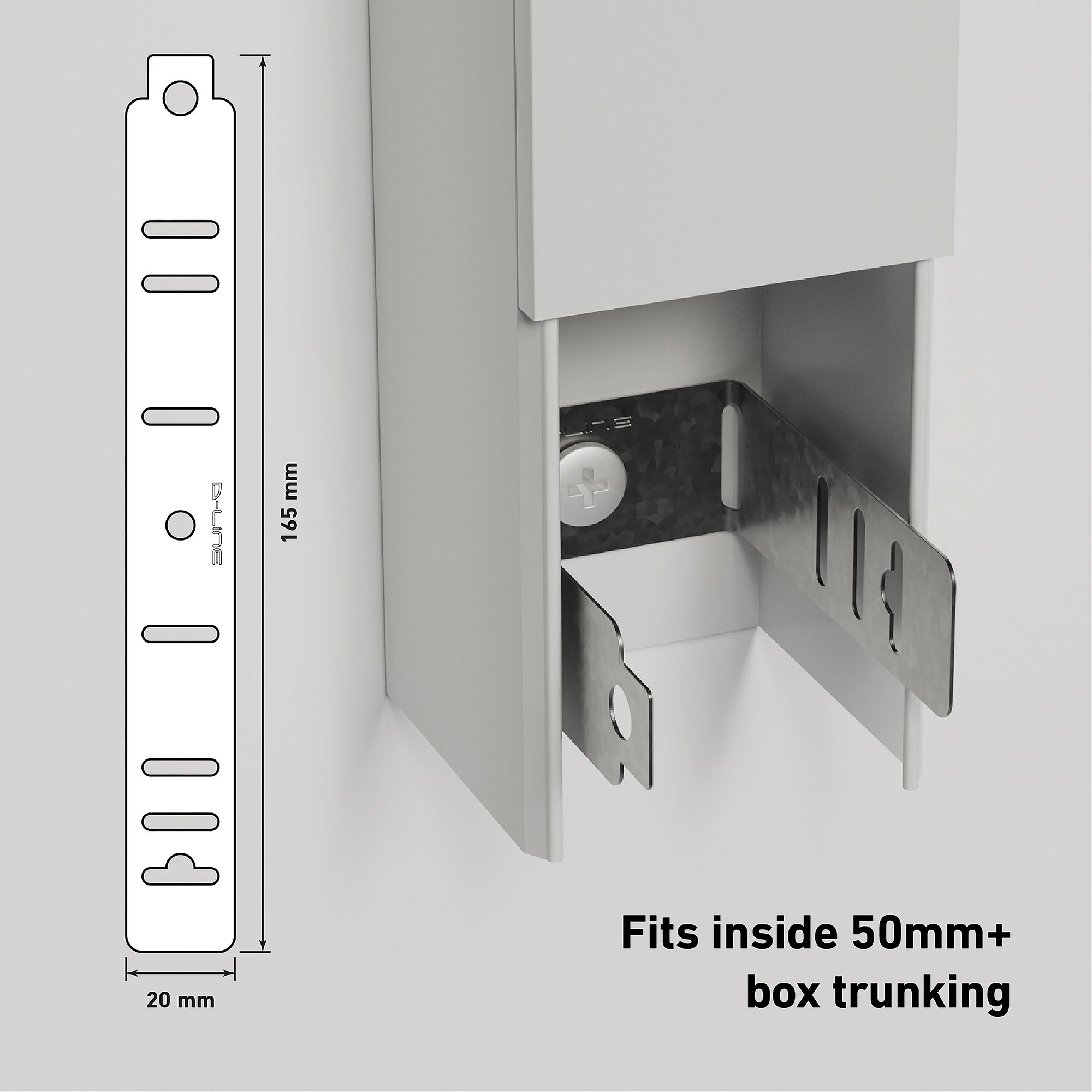 D-Line Steel Flat 35mm 165mm Not self-adhesive Fire-rated F-Clip Pack of 20