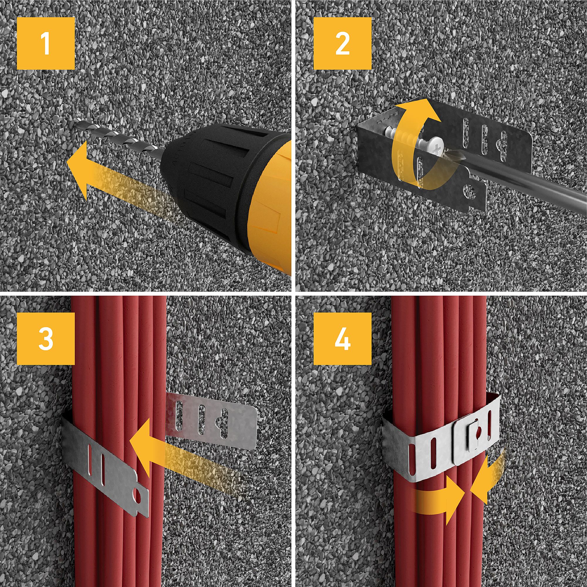 D-Line Steel Flat 35mm 165mm Not self-adhesive Fire-rated F-Clip Pack of 20