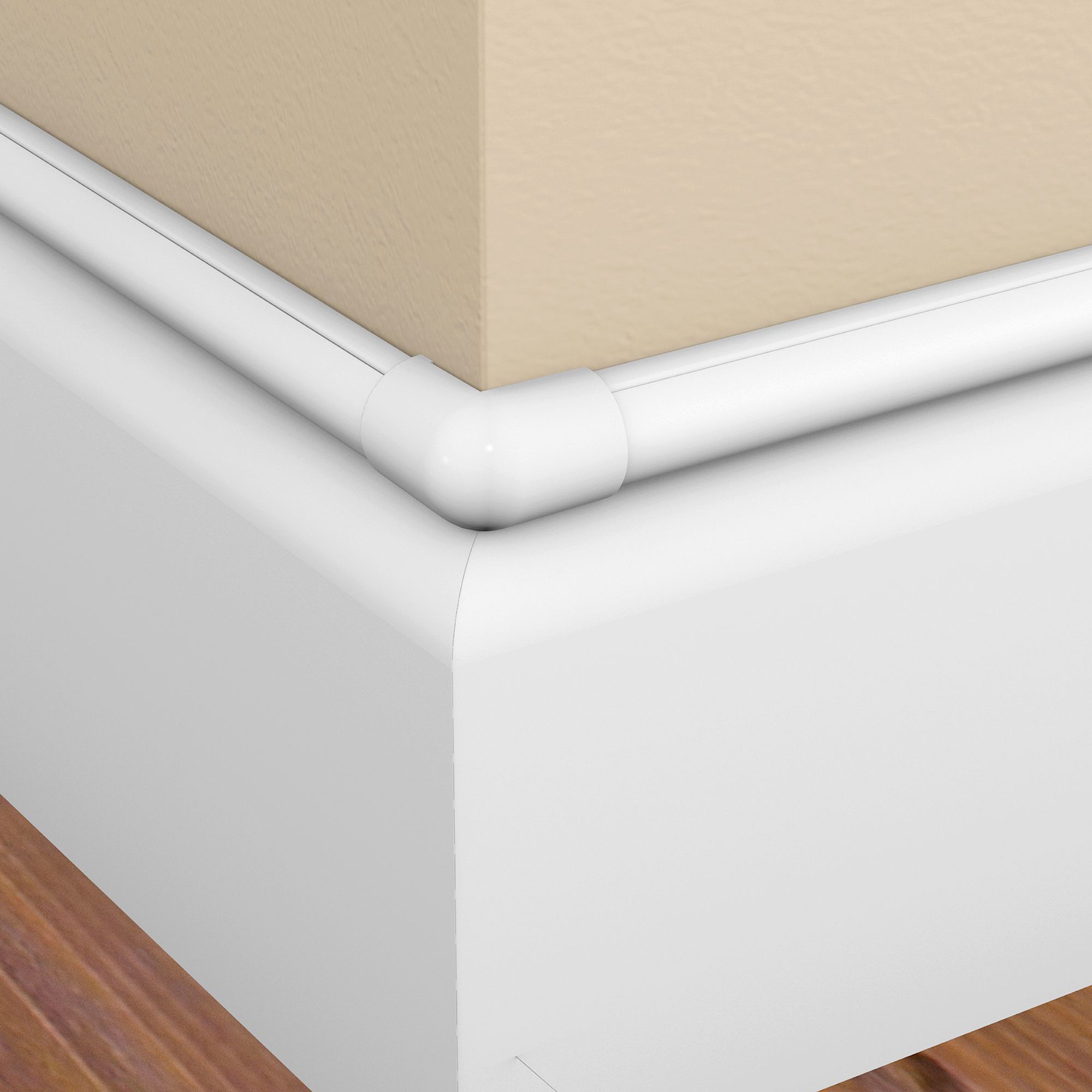 D-Line White 20mm x 10mm External 90° Trunking angle, Pack of 2