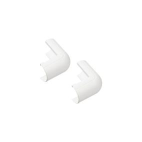 D-Line White 20mm x 10mm External 90° Trunking angle, Pack of 2