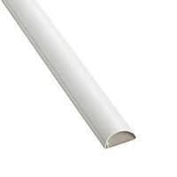 D-Line White 30mm Semi-circle Trunking length, (L)2m