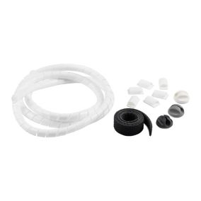 D-Line White 4 Piece Cable tidy kit, (W)10mm