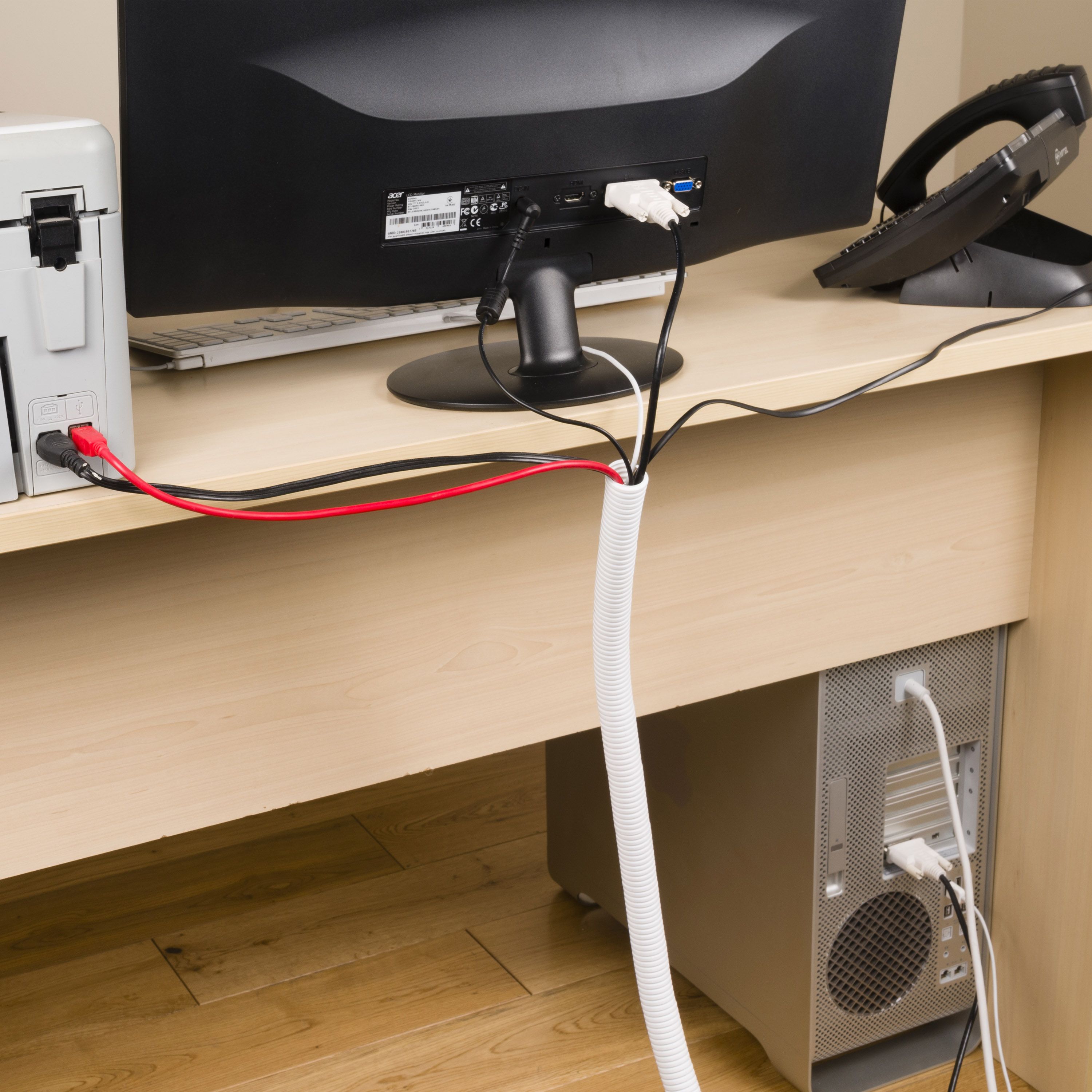 D-Line White 6mm Cable wrap, (L)1.1m