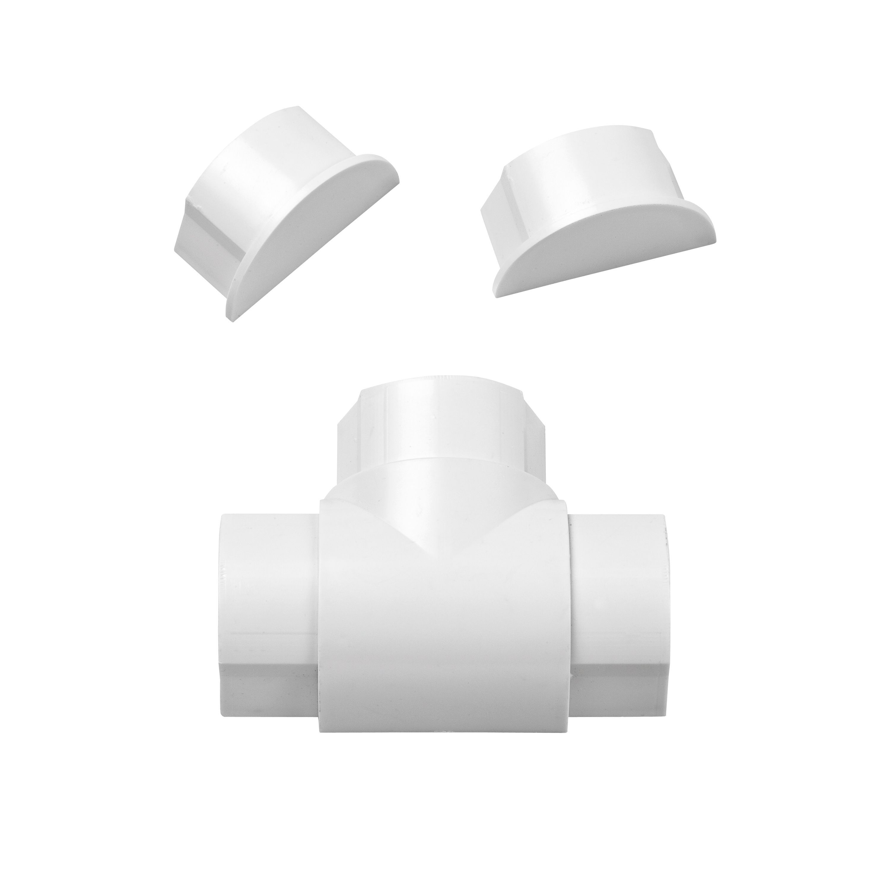 D-Line White ABS plastic Trunking end cap