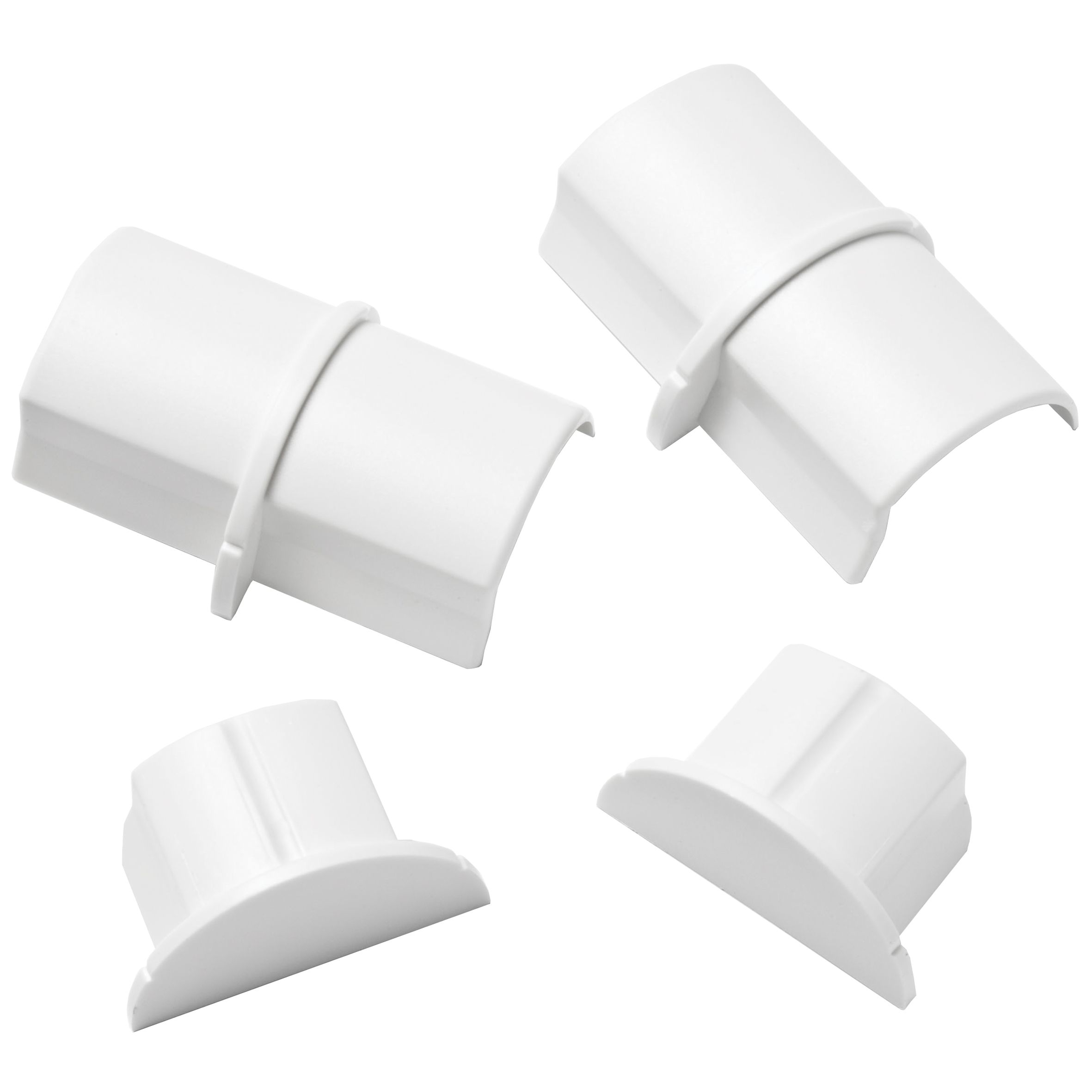 D Line White Connector & end cap