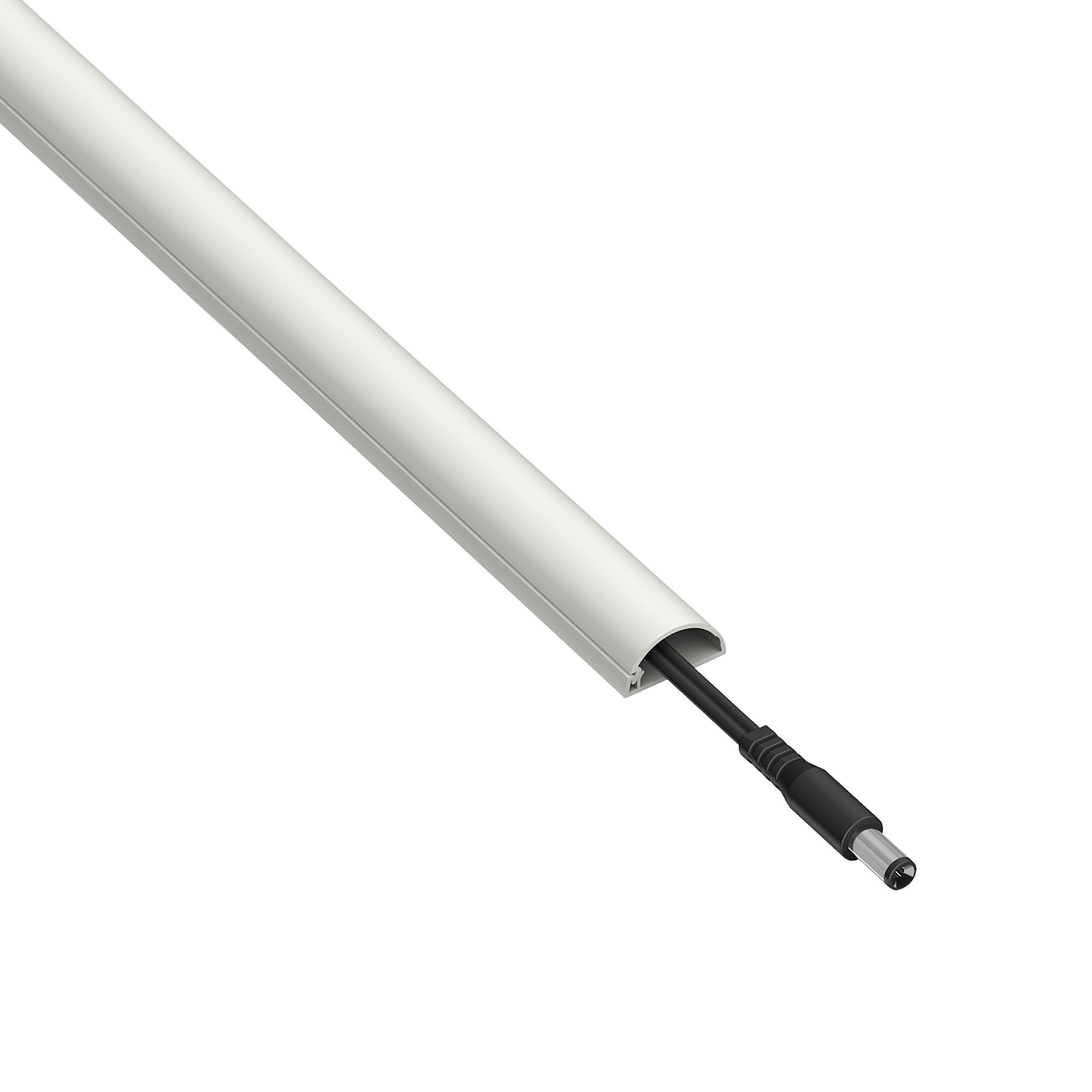 D-Line White Half-round Trunking length, Pack of 4 (D)20mm