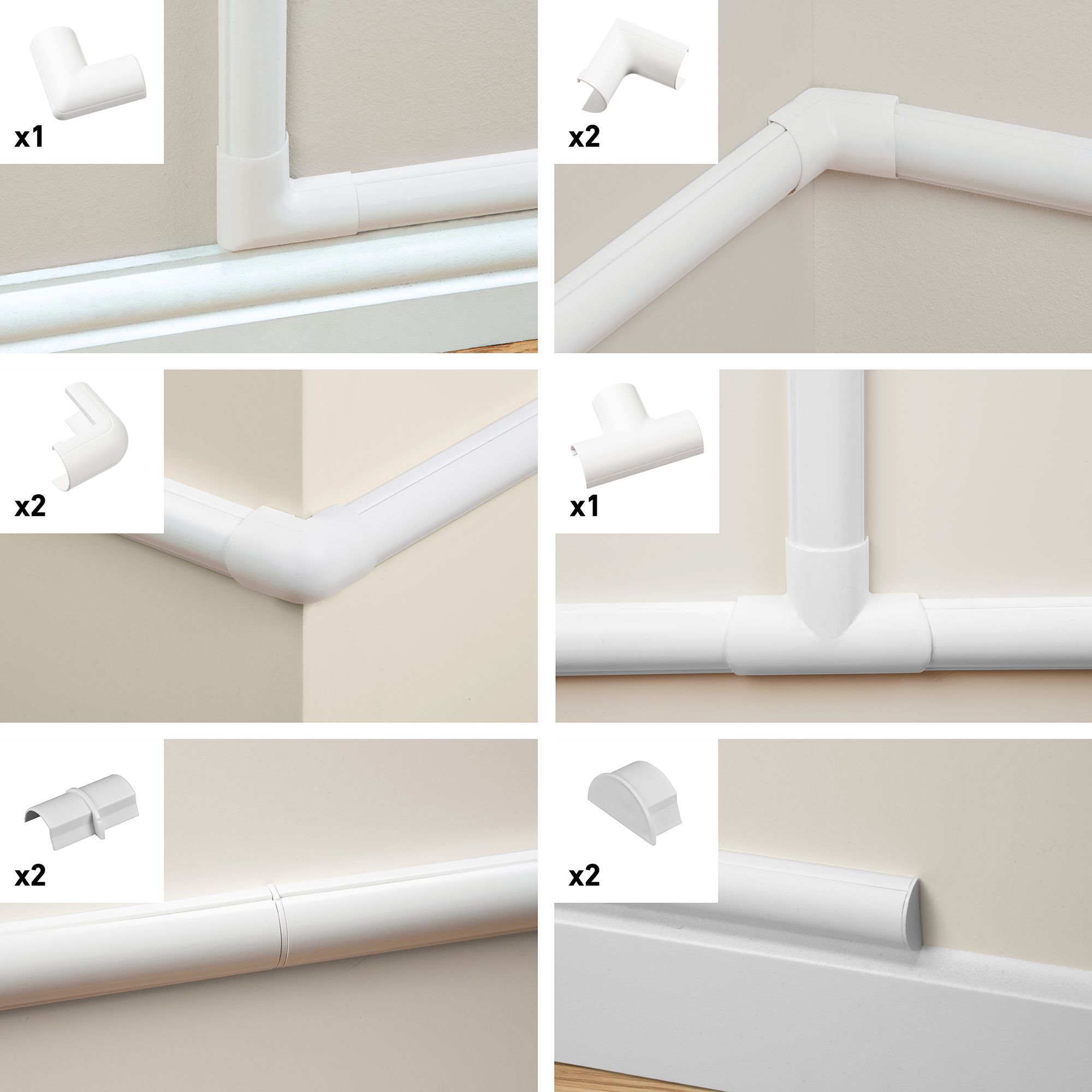 D-Line White Mini 10 Piece Accessory pack (D)15mm, (W)30mm
