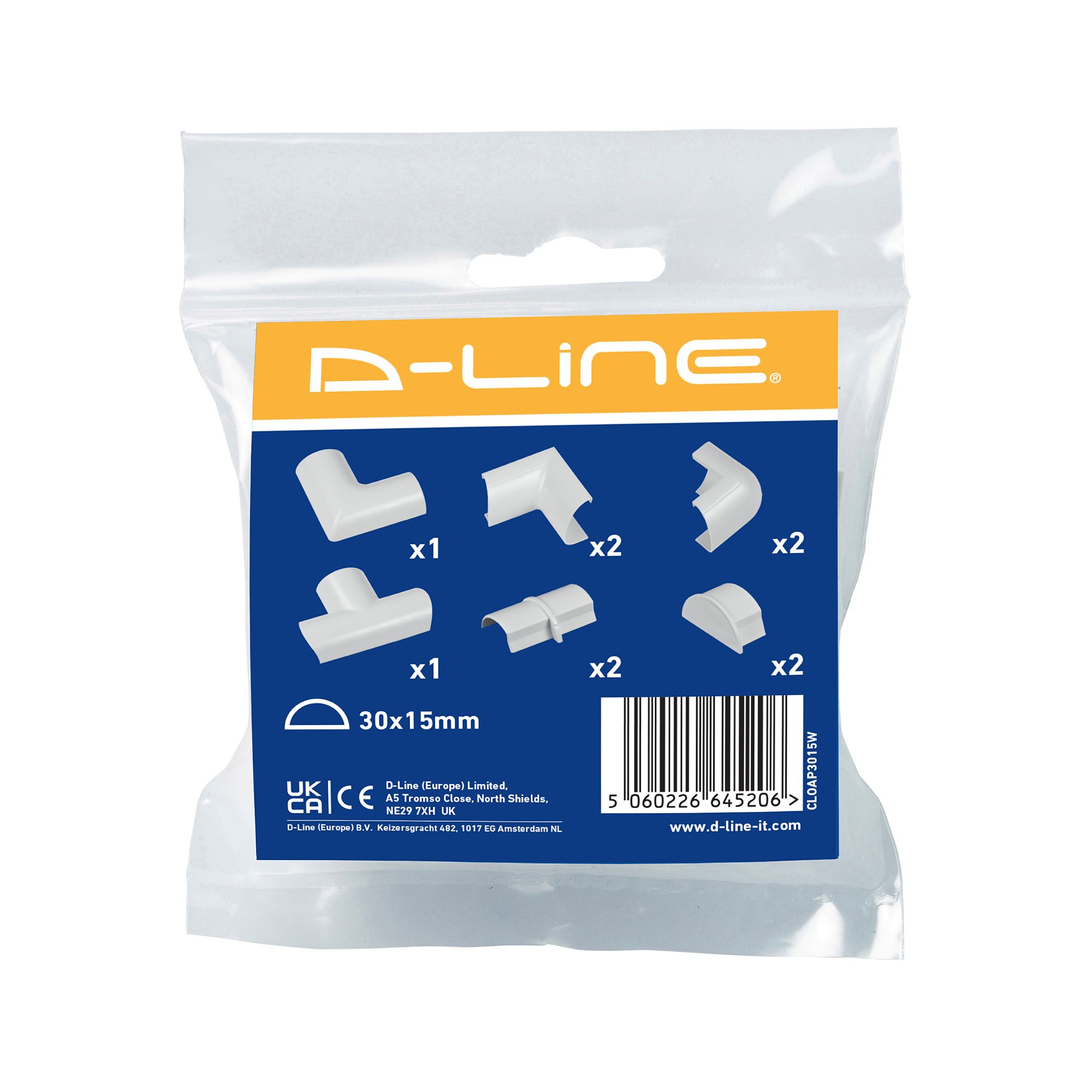 D-Line White Mini 10 Piece Accessory pack (D)15mm, (W)30mm