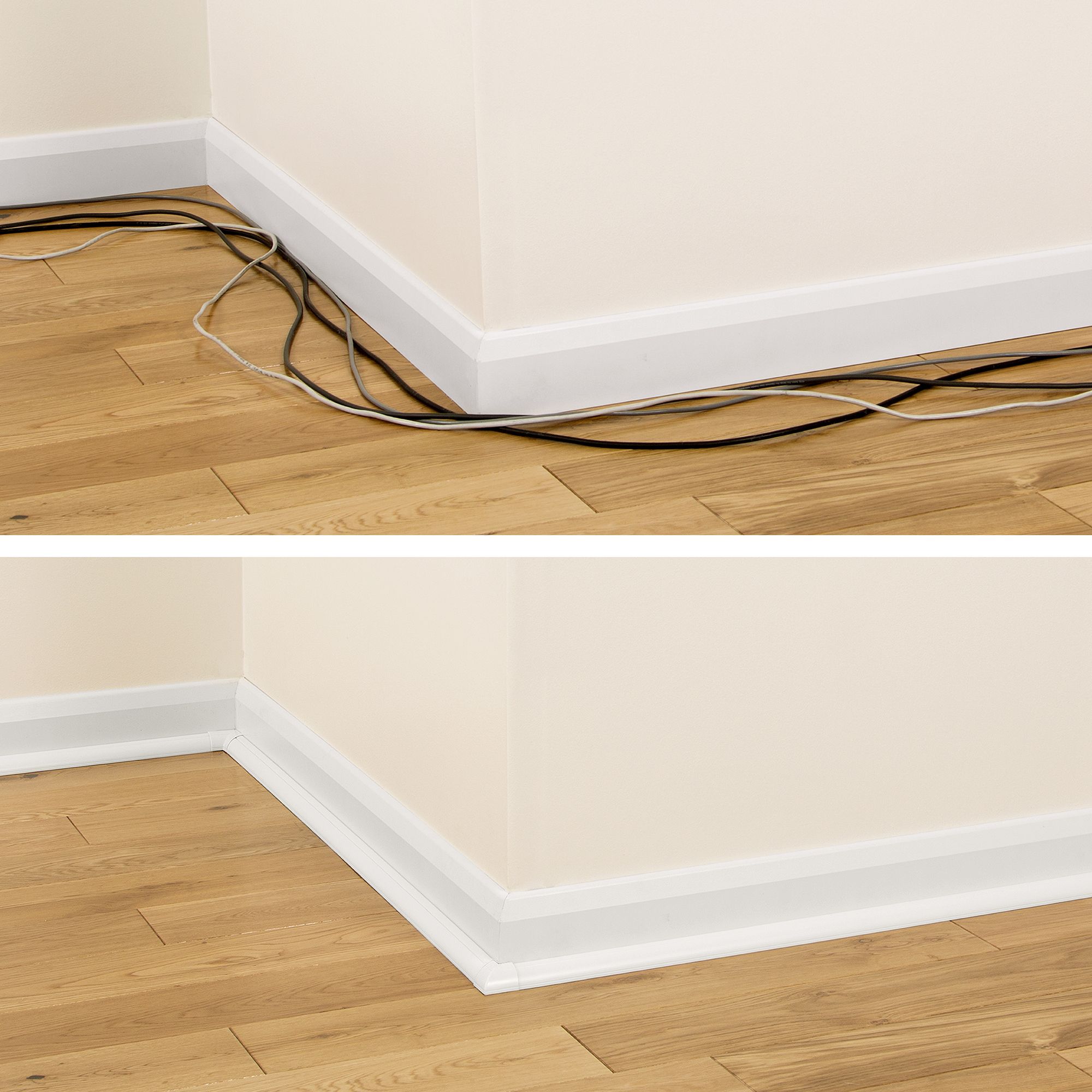 D-Line White Quarter-circle Decorative trunking, Pack of 4
