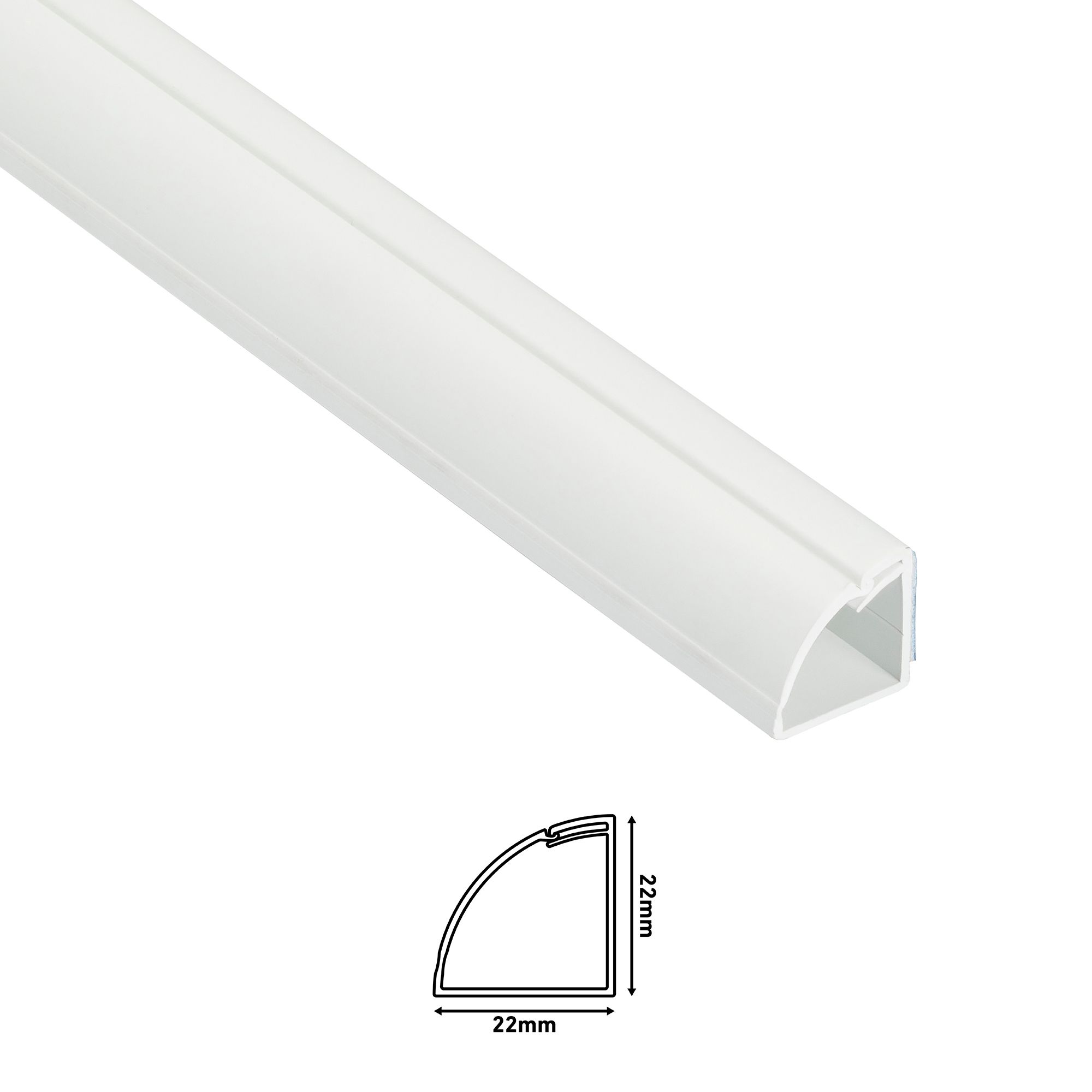 D-Line White Quarter-circle Decorative trunking, Pack of 4