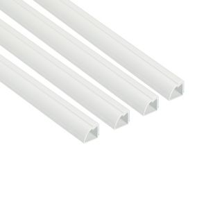 D-Line White Quarter-circle Decorative trunking, Pack of 4