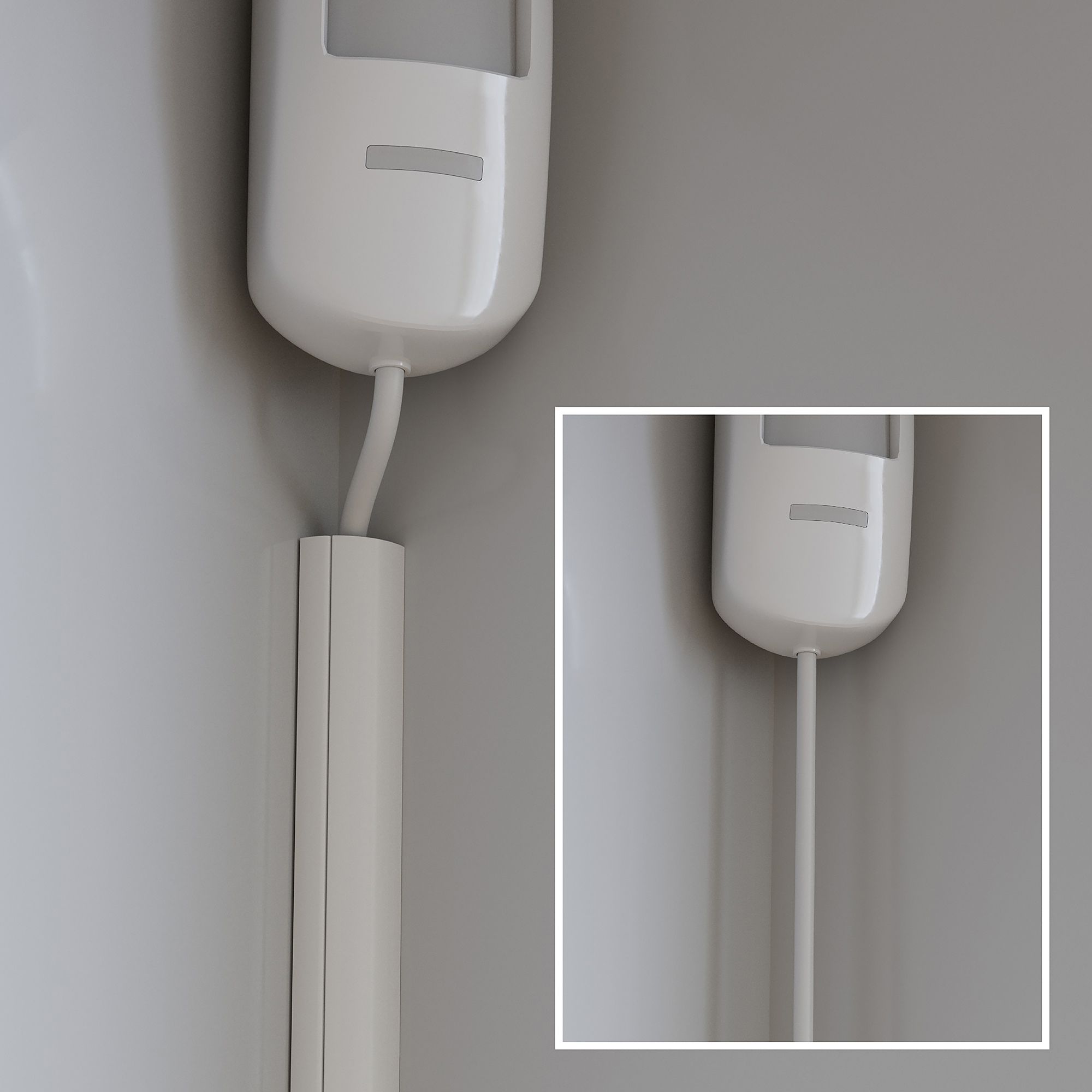 D-Line White Quarter-circle Decorative trunking, Pack of 4