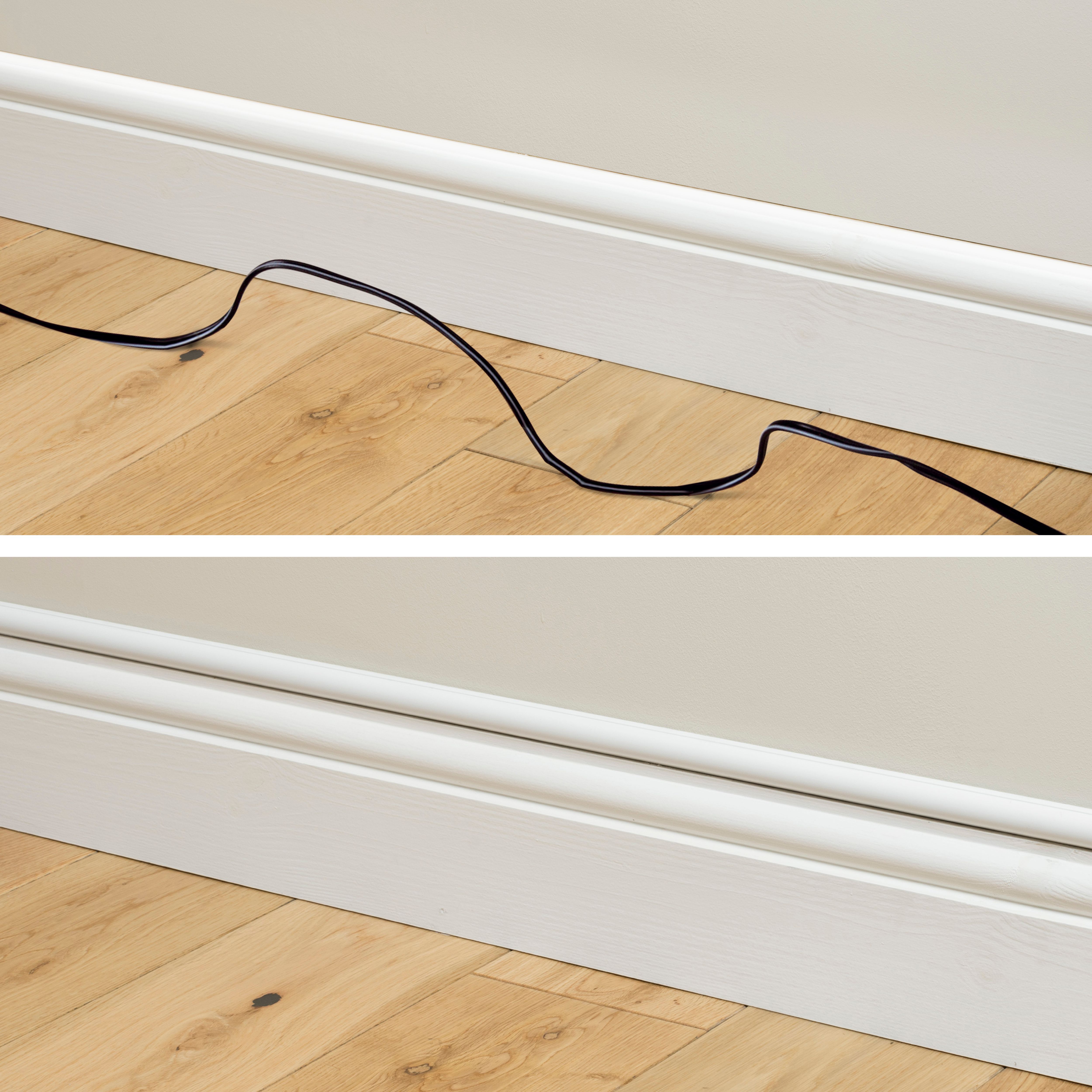 D-Line White Semi-circle Decorative trunking (H)10mm, Pack of 4