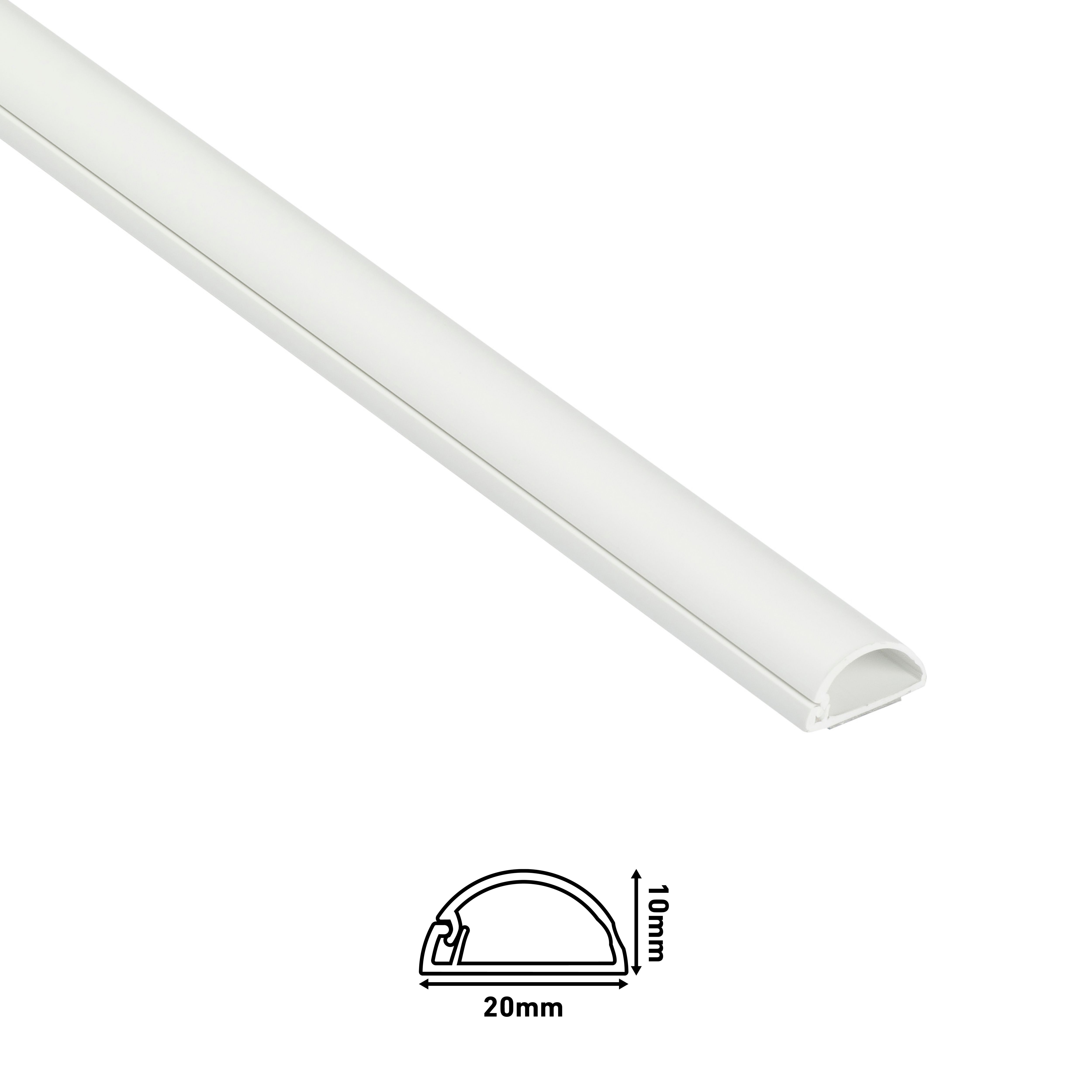 D-Line White Semi-circle Decorative trunking (H)10mm, Pack of 4