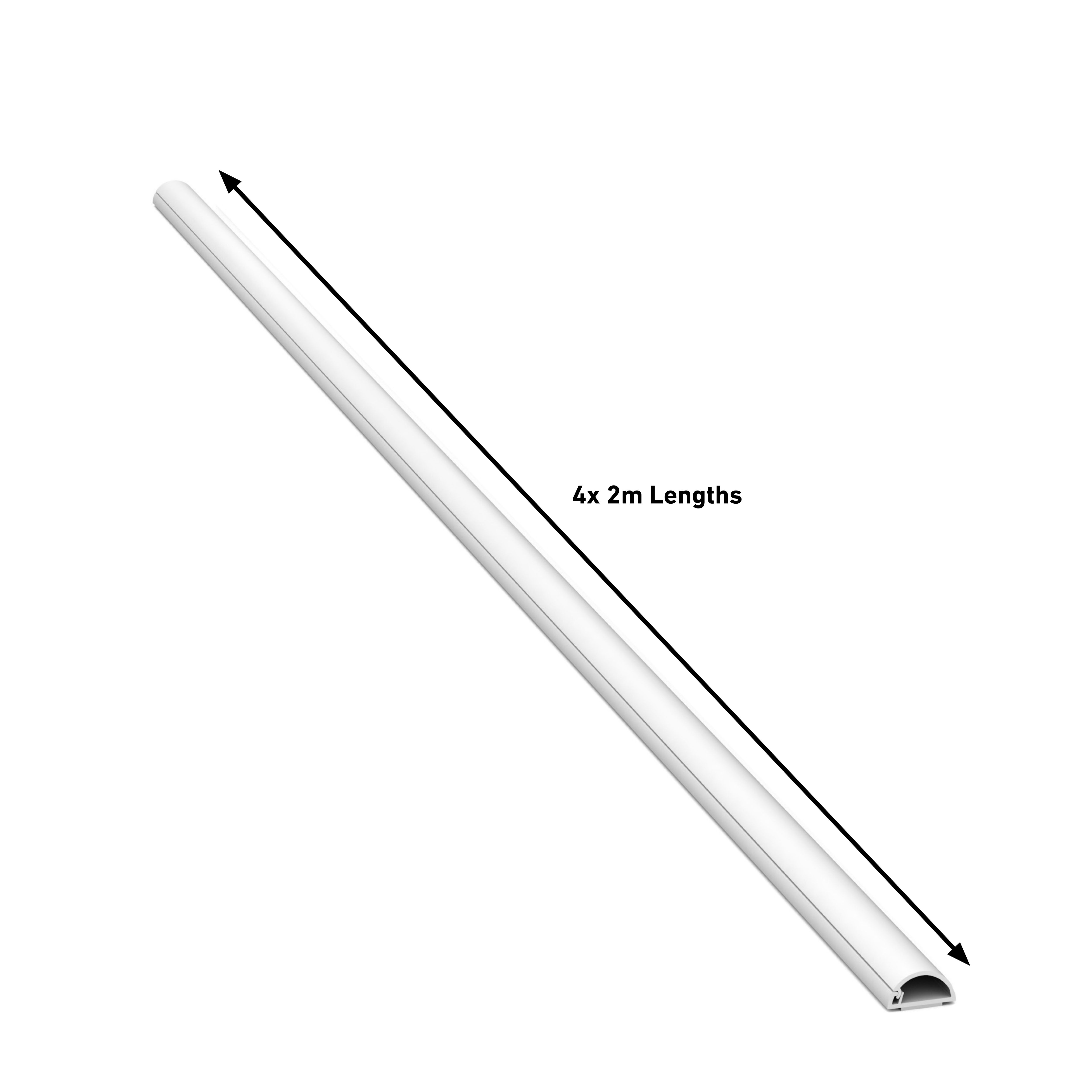 D-Line White Semi-circle Decorative trunking (H)10mm, Pack of 4
