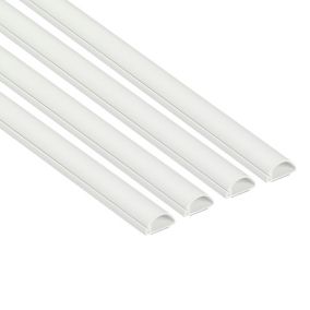 D-Line White Semi-circle Decorative trunking (H)10mm, Pack of 4