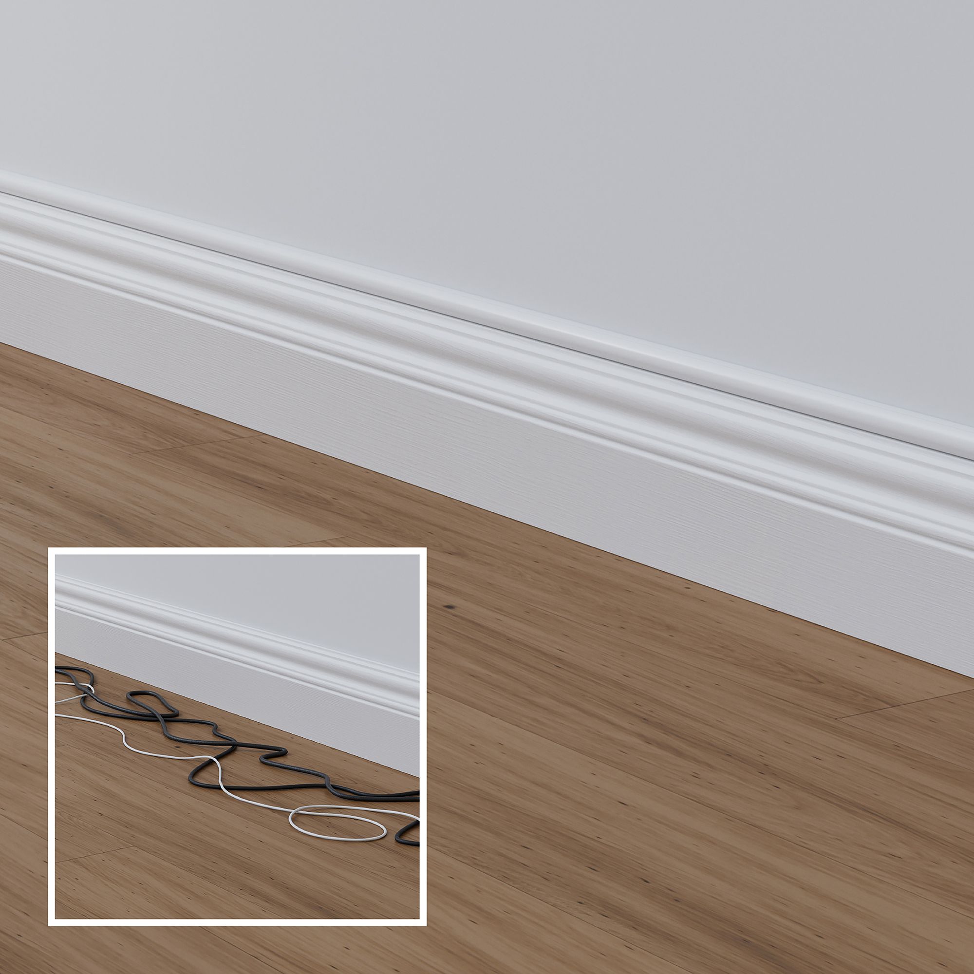 D-Line White Semi-circle Decorative trunking (H)10mm, Pack of 4