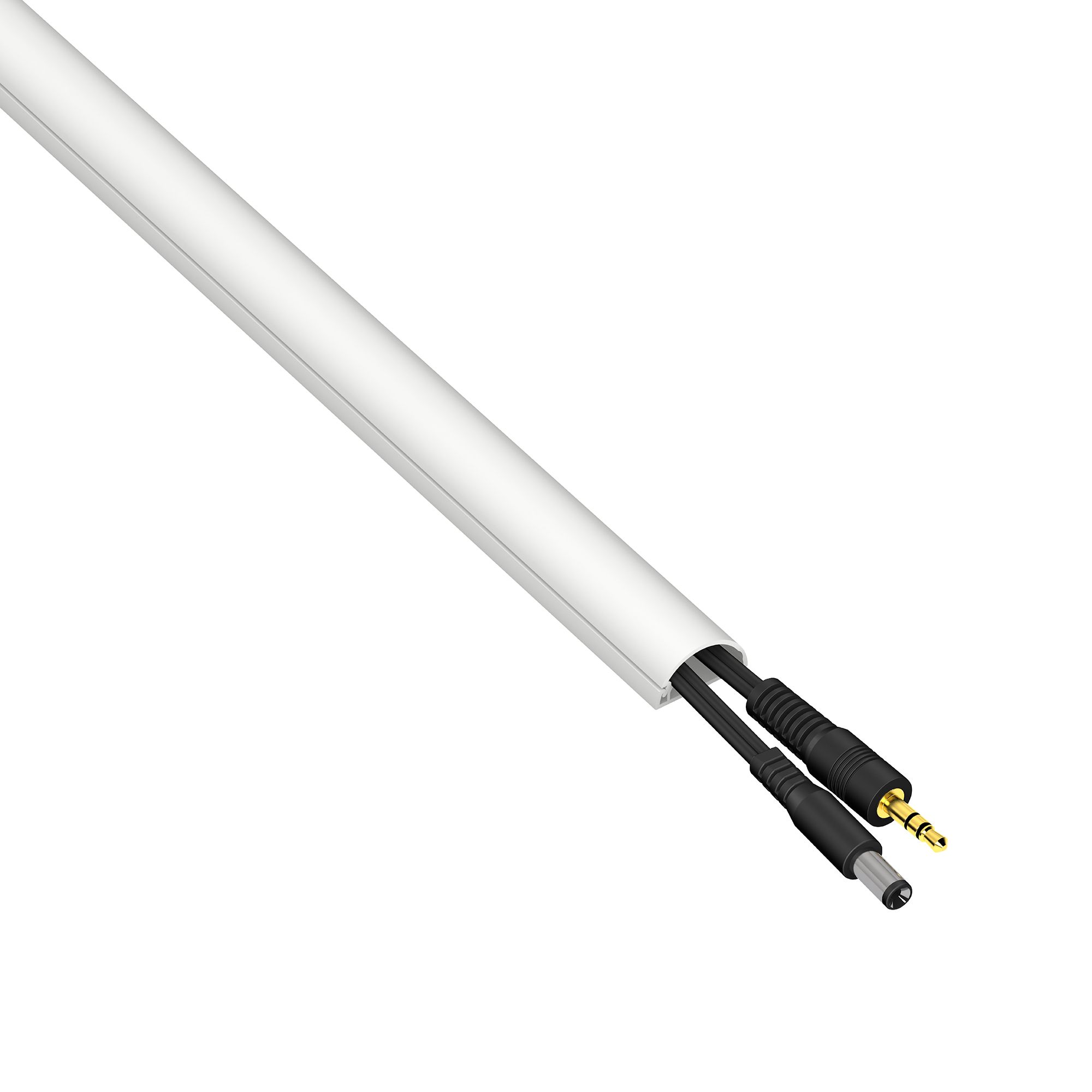 D-Line White Semi-circle Decorative trunking (H)10mm, Pack of 4