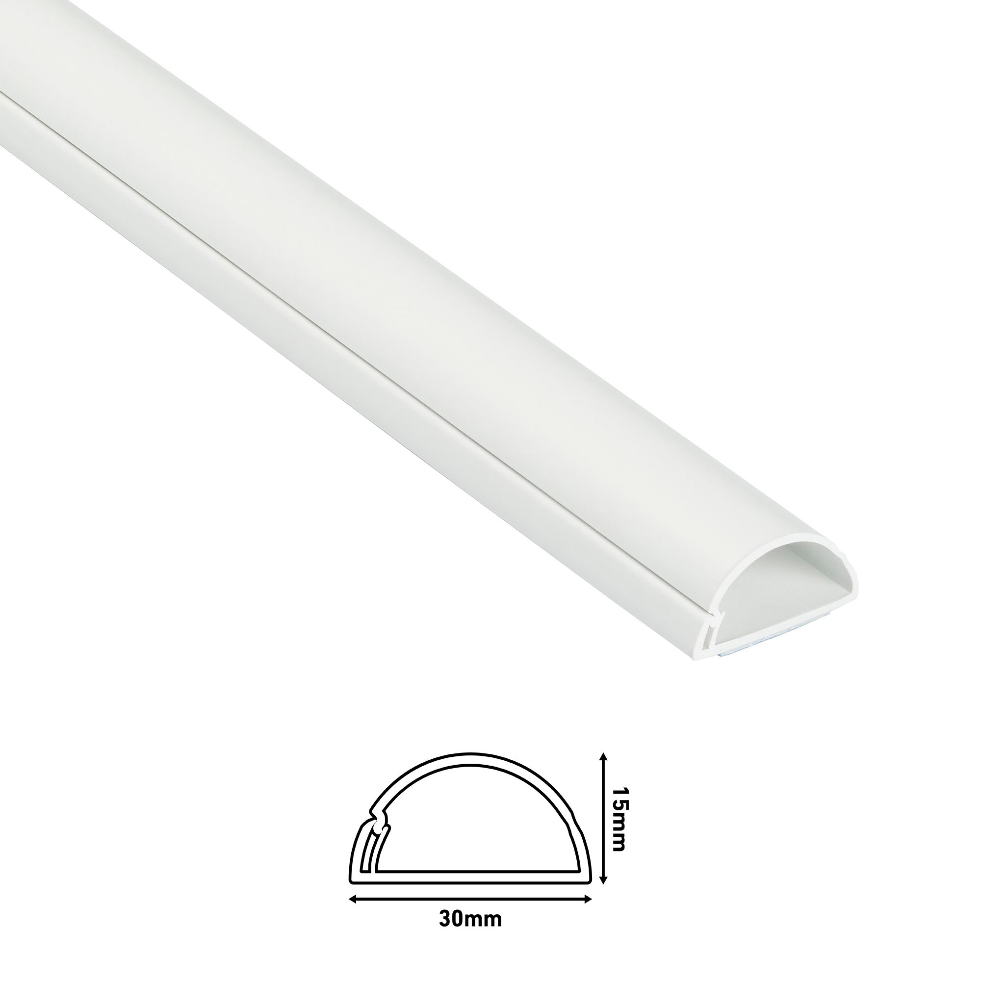 D-Line White Semi-circle Decorative trunking (H)15mm, Pack of 4