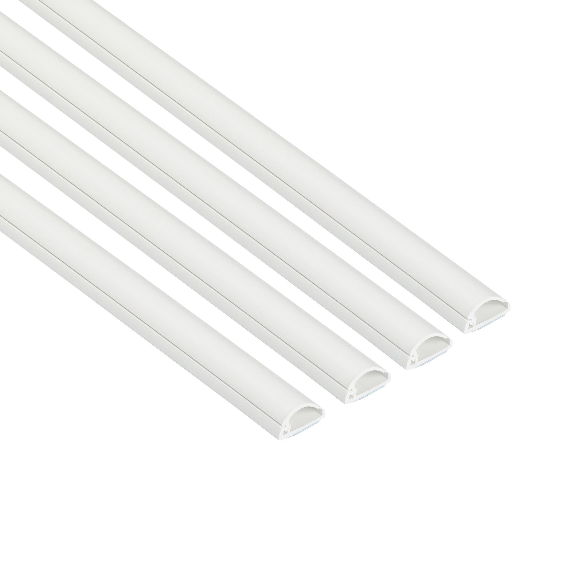 D-Line White Semi-circle Decorative trunking (H)8mm, Pack of 4