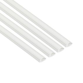 D-Line White Semi-circle Decorative trunking (H)8mm, Pack of 4