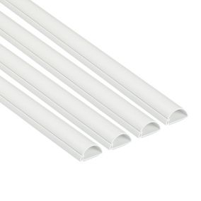 D-Line White Semi-circle Decorative trunking,(W)30mm (L)2m (H)15mm, Pack of 4