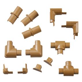 D-Line Wood effect Micro 13 Piece Trunking kit (D)8mm, (W)16mm