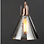 Dafyd Flush Antique copper & smoke 3 Lamp Ceiling light