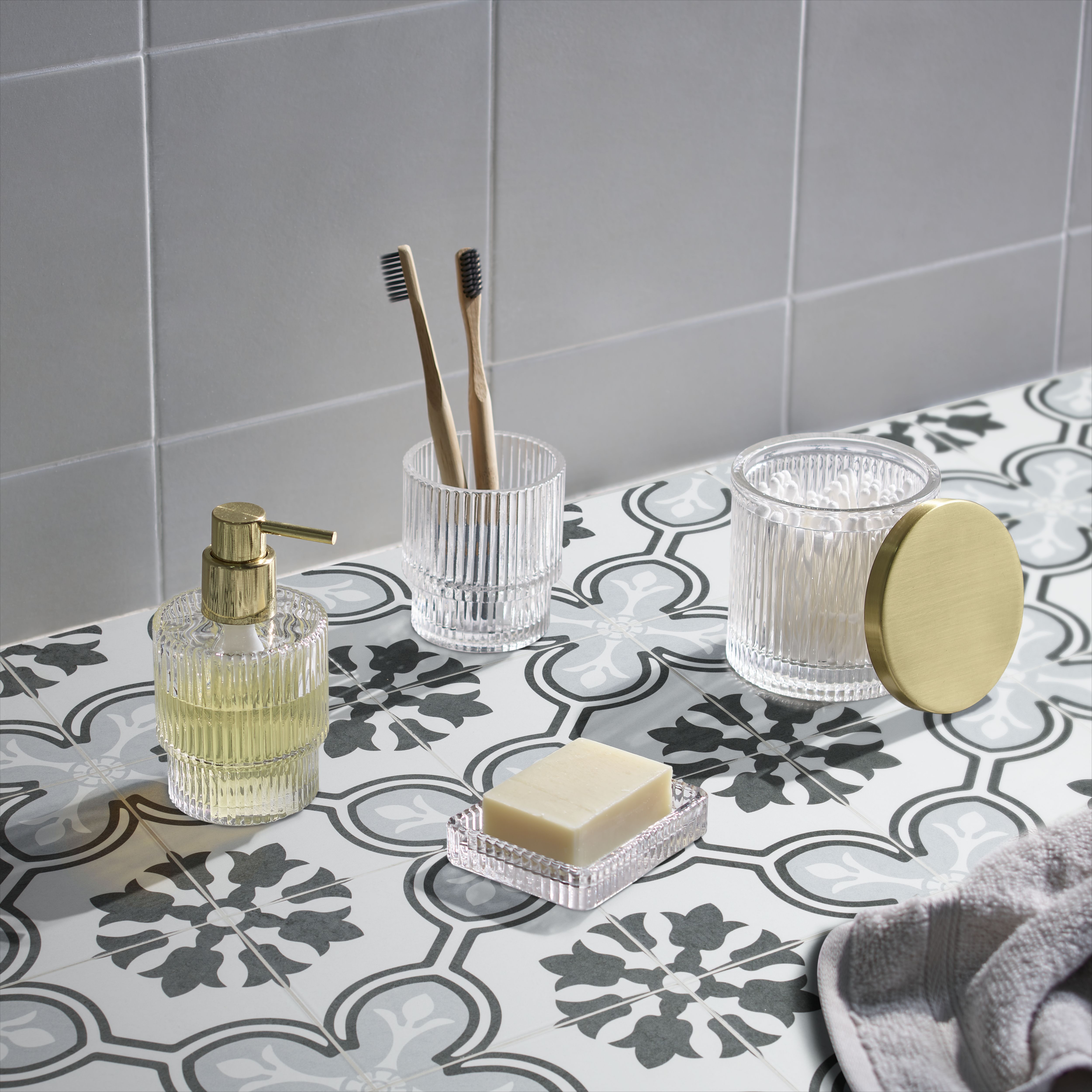 Loire Multicolour Matt Geometric Porcelain Wall & floor Tile, Pack of 7,  (L)450mm (W)450mm