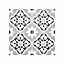 Dagenham Grey & white Matt Floral Porcelain Wall & floor Tile, Pack of 7, (L)450mm (W)450mm