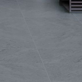 Dakota Grey Matt Stone effect Porcelain Outdoor Floor Tile, Pack of 2, (L)600mm (W)600mm