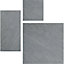 Dakota Grey Matt Stone effect Porcelain Outdoor Floor Tile, Pack of 4, (L)600mm (W)300mm