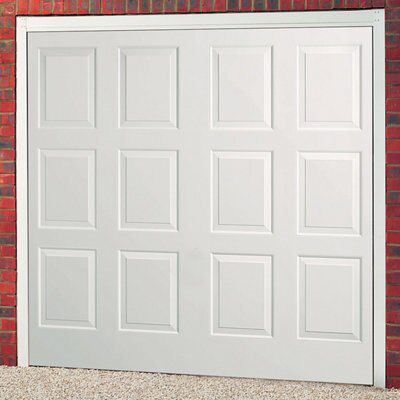 Dakota White Retractable Garage door, (H)1981mm (W)2438mm