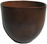Dallas Dark brown Wood effect Ceramic Plant pot (Dia)16cm