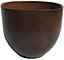 Dallas Dark brown Wood effect Ceramic Plant pot (Dia)16cm
