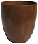 Dallas Glazed Dark brown Wood effect Ceramic Plant pot (Dia)24cm