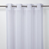 Damak White Plain Unlined Eyelet Voile curtain (W)140cm (L)260cm, Single