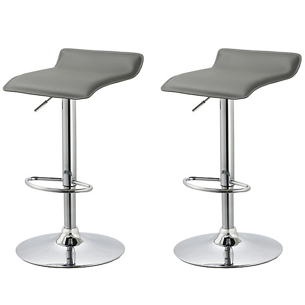 Dante Grey Chrome Effect Bar Stool H, How Much Space For 2 Bar Stools