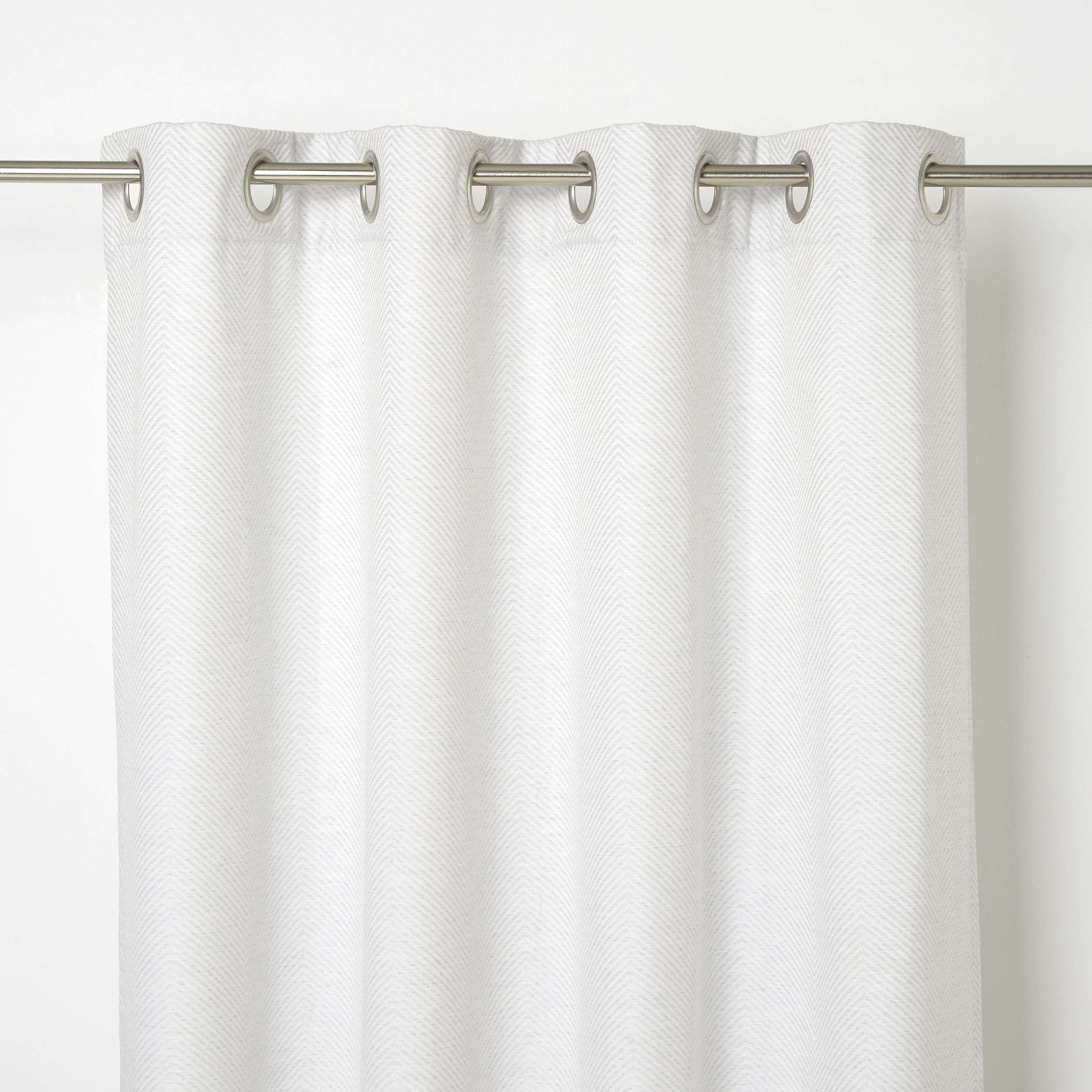 Danville White Herringbone Unlined Eyelet Curtain (W)167cm (L)183cm ...