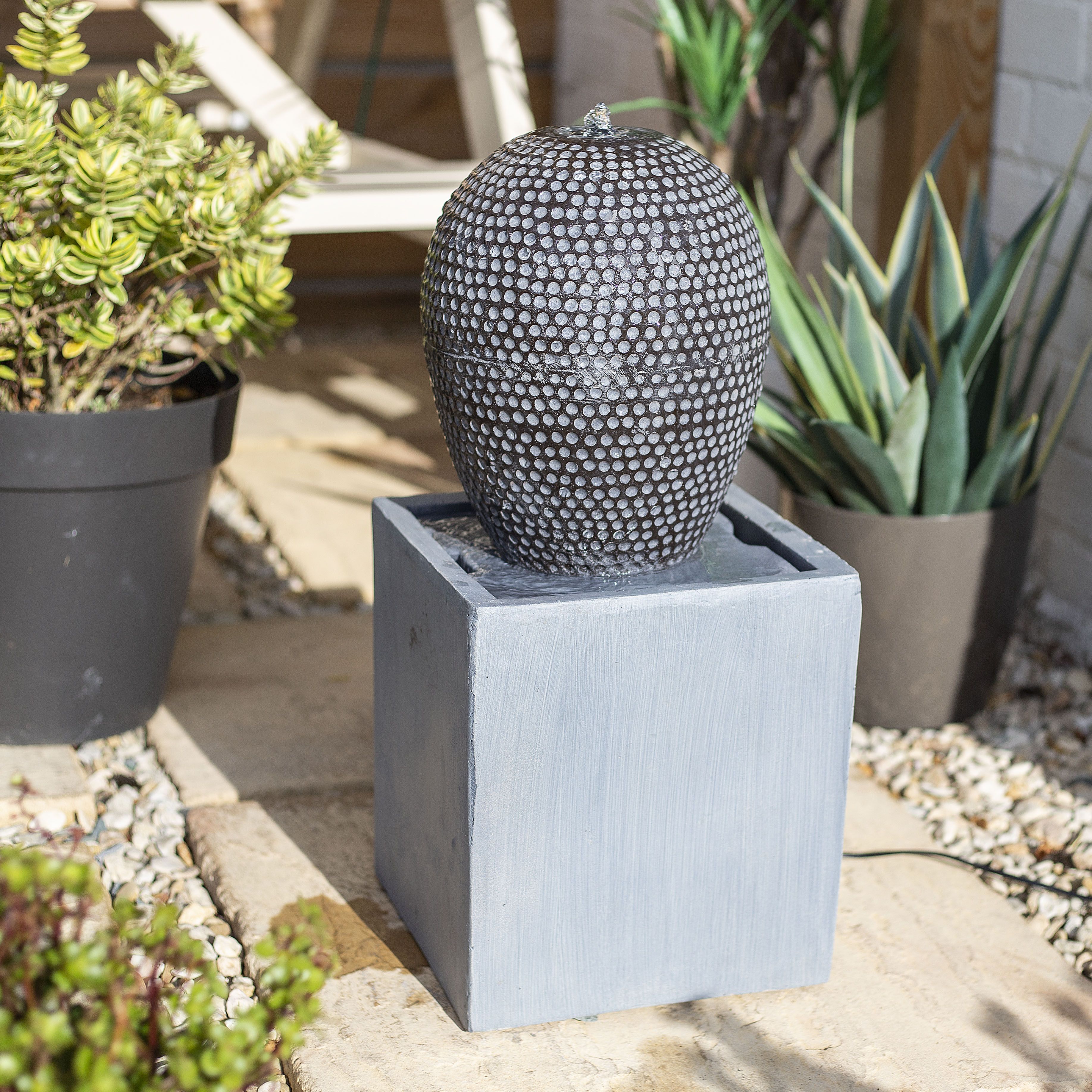 Dapple cascade Water feature with LED lights (H)57.8cm