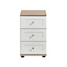 Darcey White oak effect 3 Drawer Chest of drawers (H)660mm (W)400mm (D)420mm