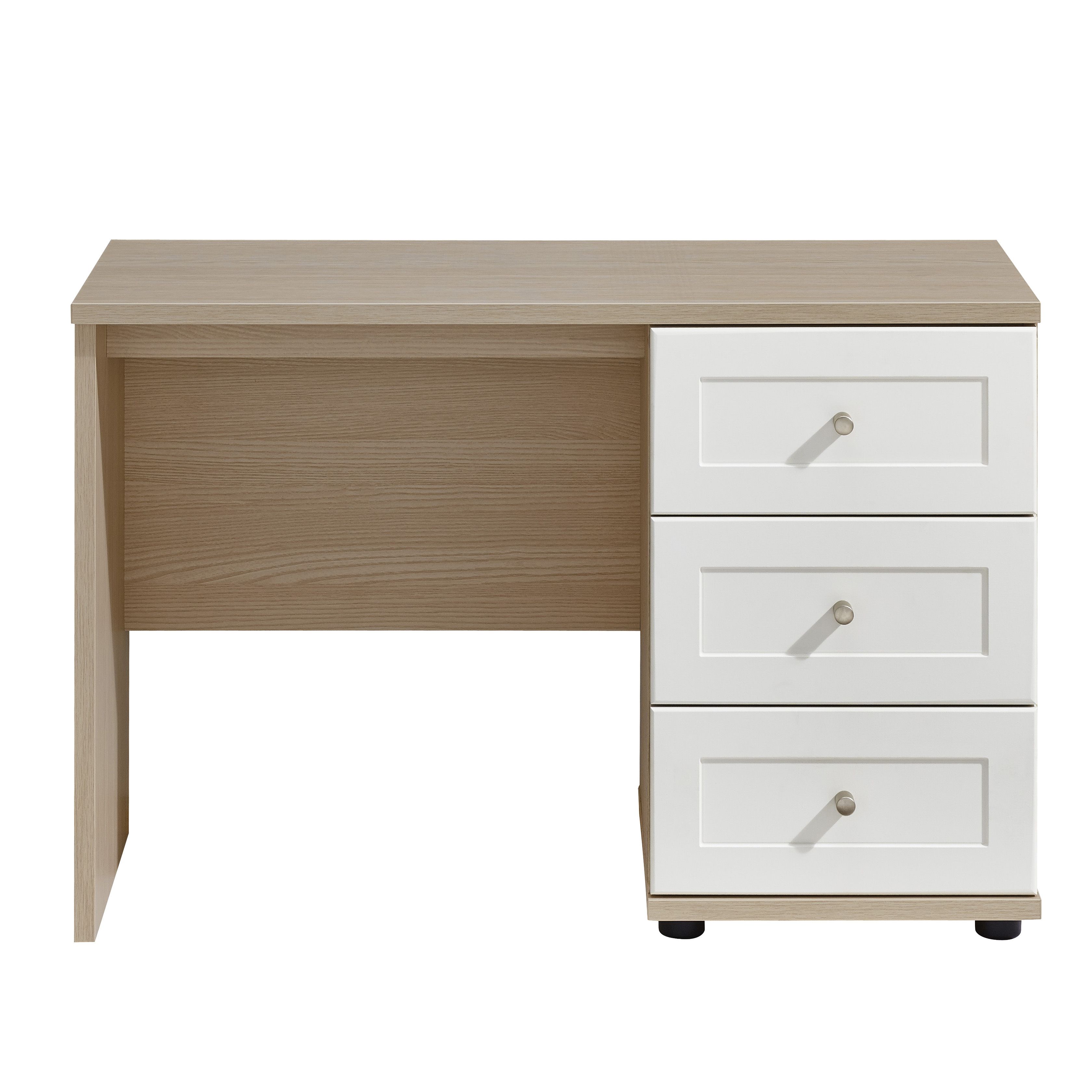 Darcey White oak effect 3 Drawer Dressing table (H)660mm (W)1000mm (D)420mm