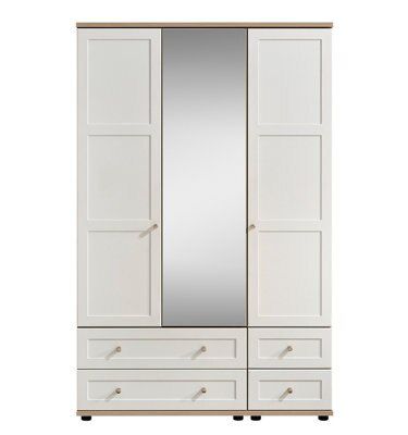 Darcey White oak effect Triple Wardrobe (H)1932mm (W)1200mm (D)558mm
