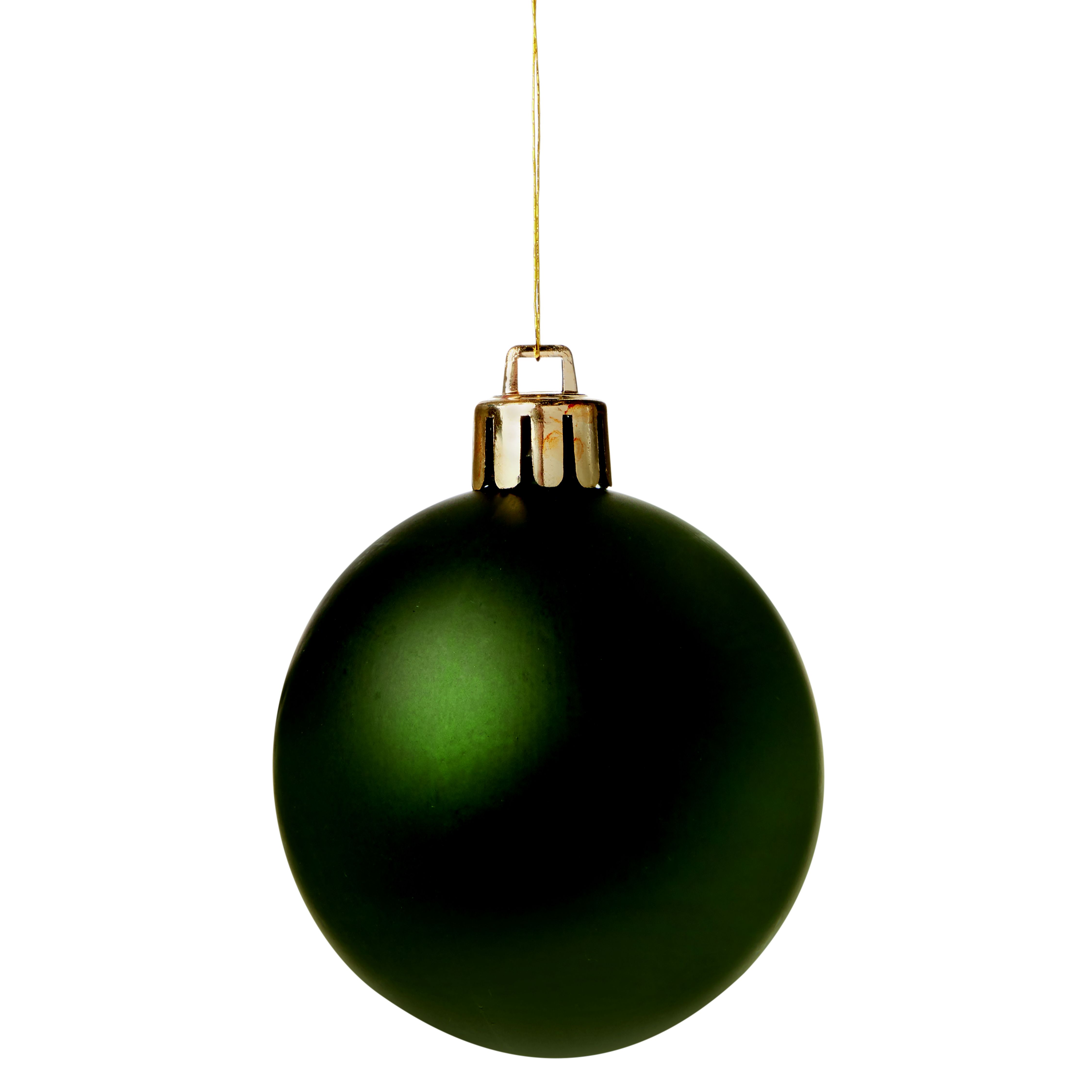 Dark Green Plastic Round Christmas bauble set, Set of 8 (D) 60mm