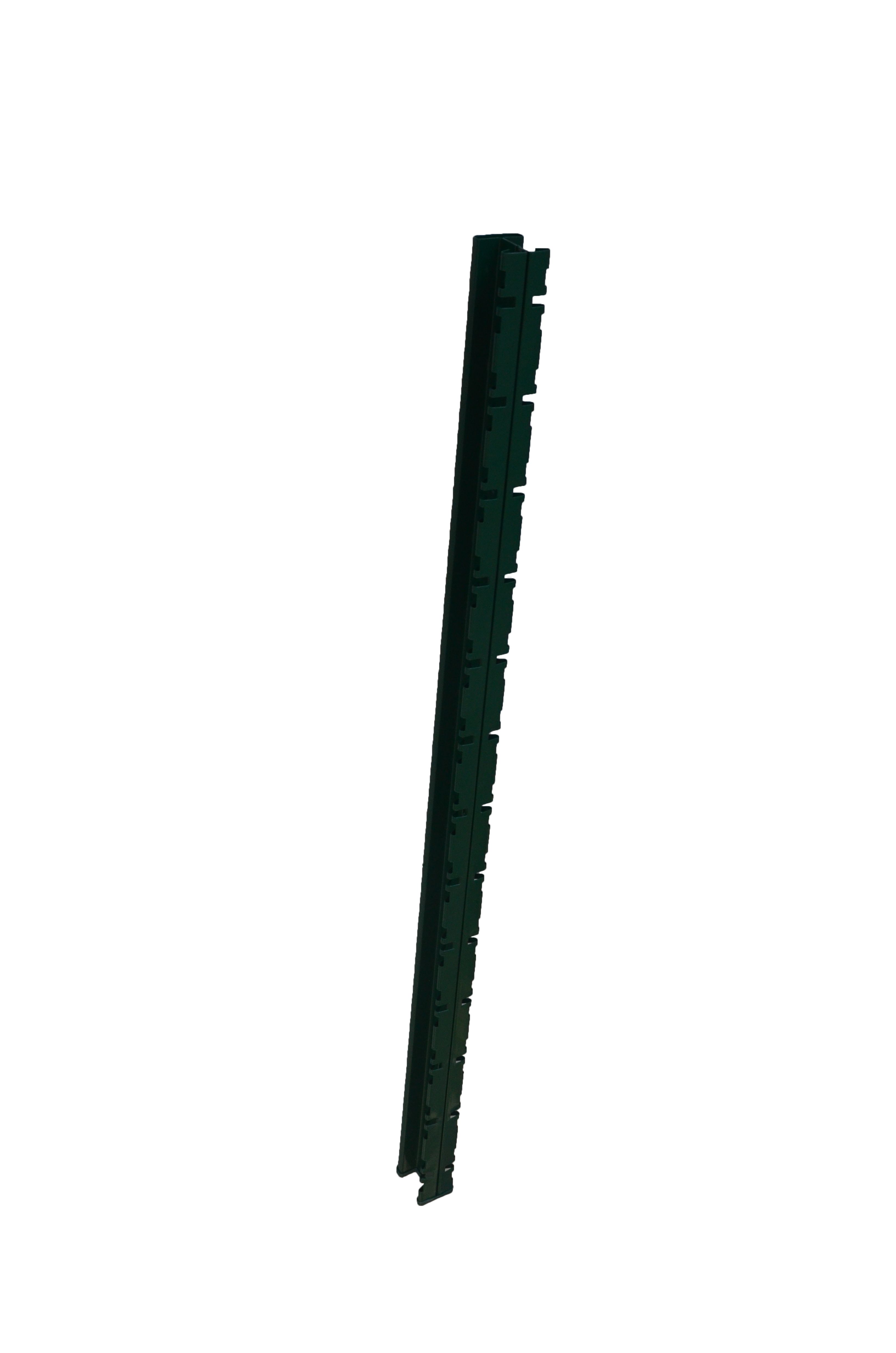Dark green Rectangular Metal Notched fence post (H)1.8m (W)70mm DIY